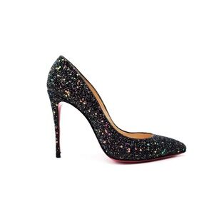 Christian Louboutin Black Glitter Pumps Heels EU 37.5